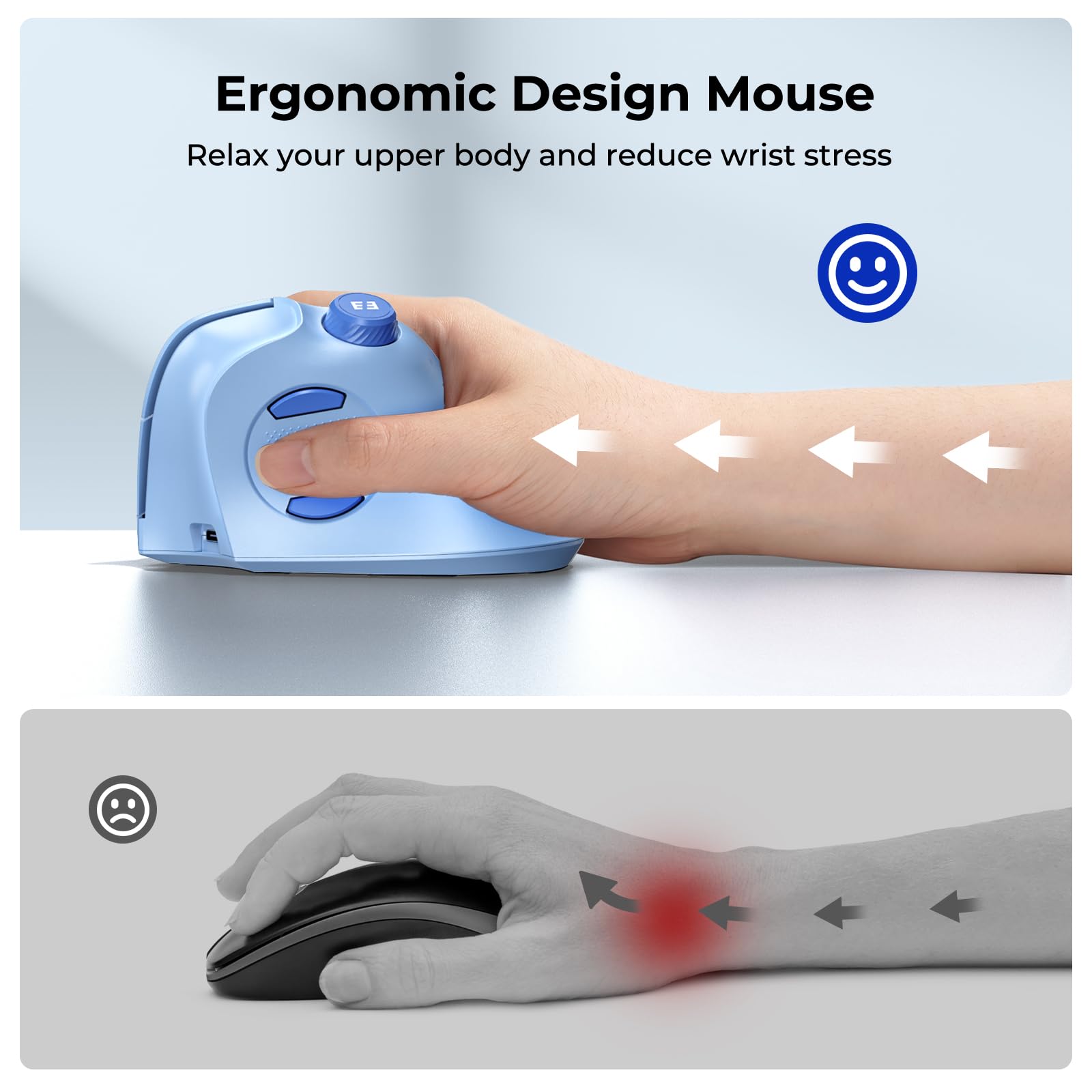 seenda MOU-302 Ergonomic Wireless Mouse White Purple