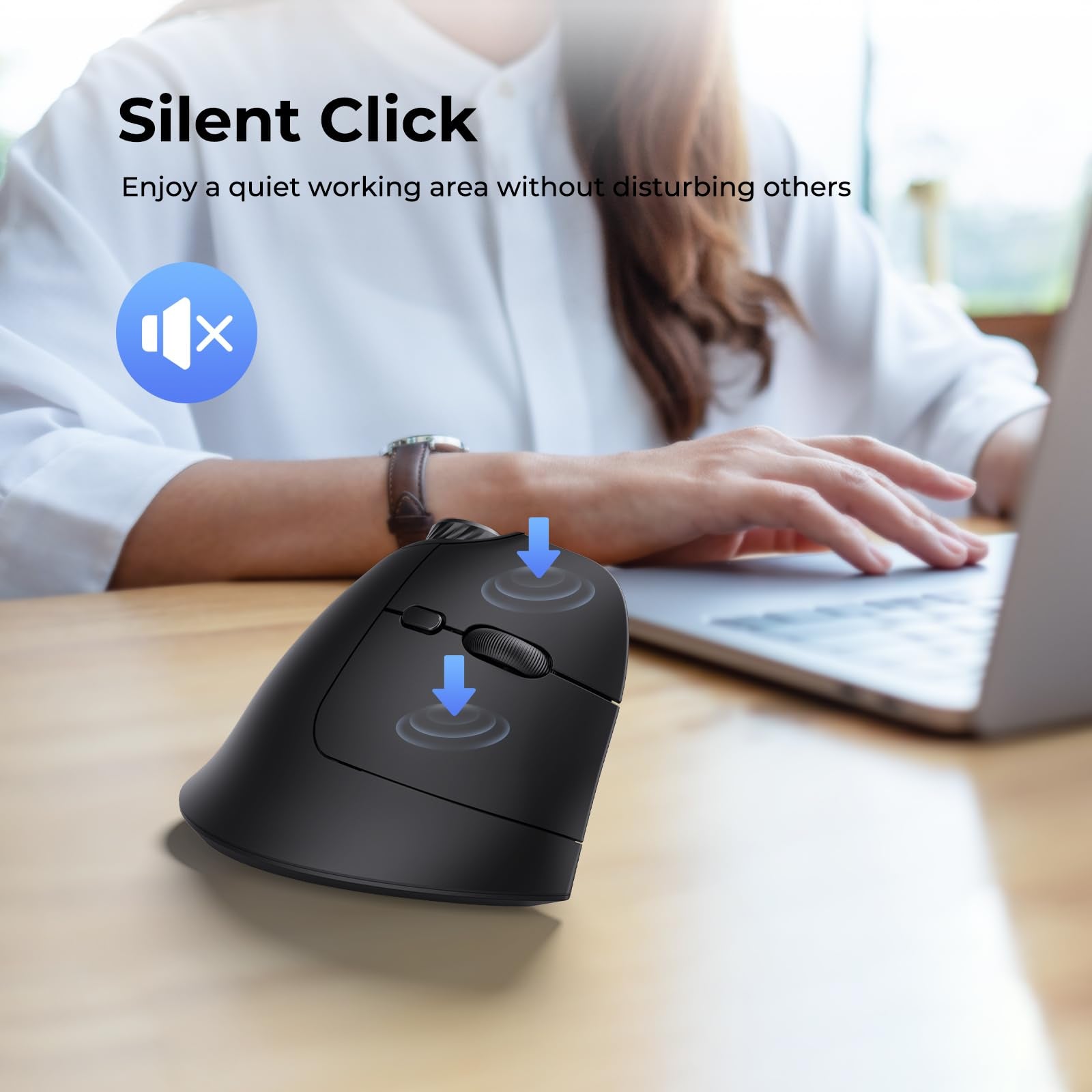 seenda MOU-302 Ergonomic Wireless Mouse White Purple