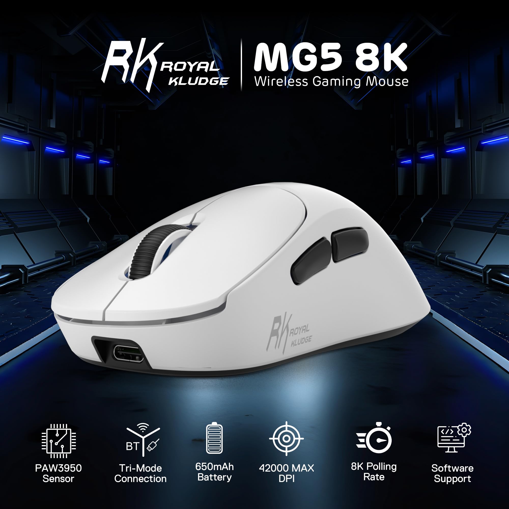 RK ROYAL KLUDGE MG5 Wireless Gaming Mouse