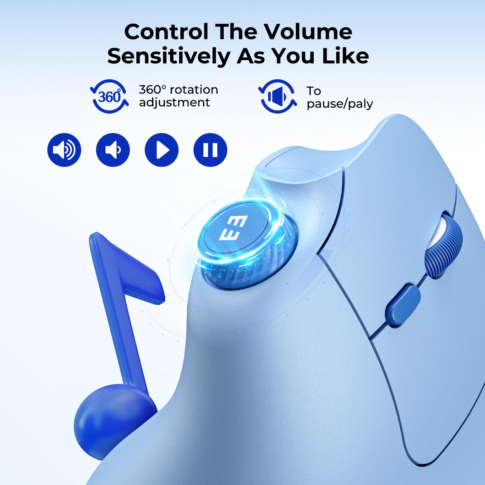 seenda MOU-302 Ergonomic Wireless Mouse White Purple