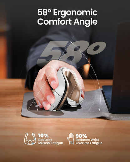 ProtoArc EM11 Ergonomic Wireless Mouse Pink