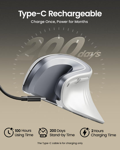 ProtoArc EM11 Ergonomic Wireless Mouse Pink