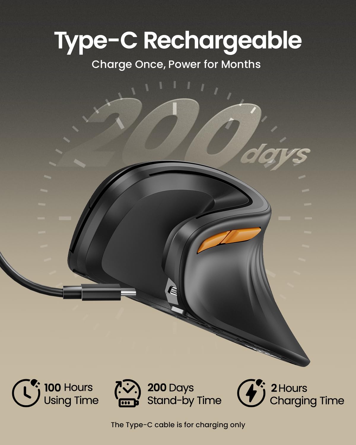 ProtoArc EM11 Ergonomic Wireless Mouse Pink