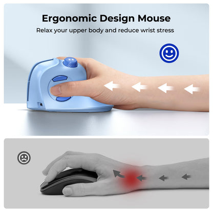 seenda MOU-302 Ergonomic Wireless Mouse White Purple