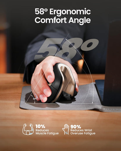 ProtoArc EM11 Ergonomic Wireless Mouse Pink