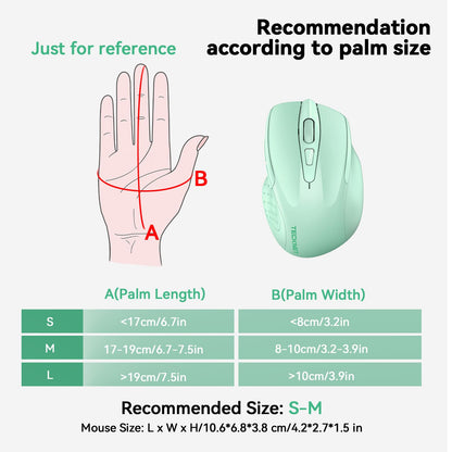 TECKNET Wireless Bluetooth Mouse Green