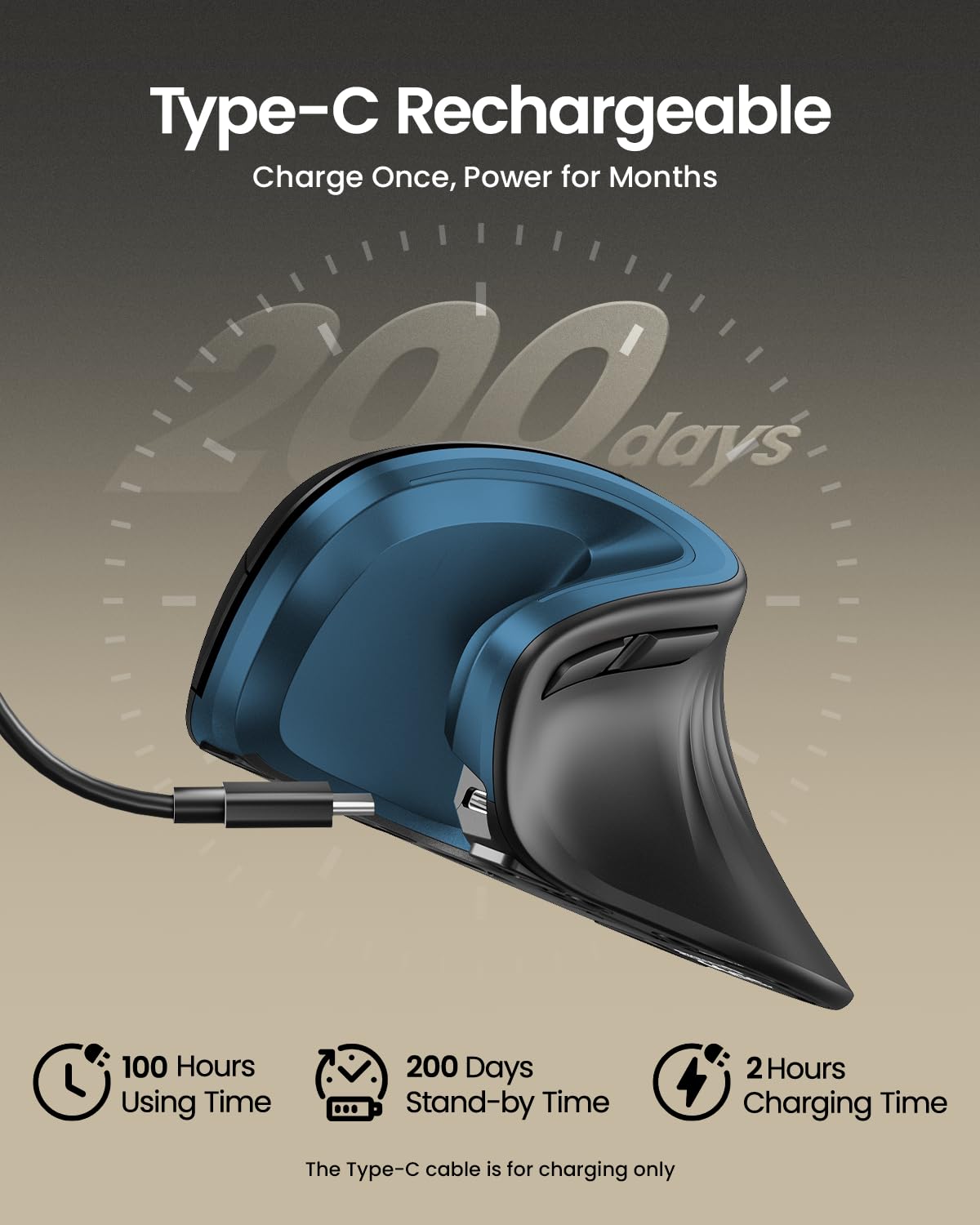 ProtoArc EM11 Ergonomic Wireless Mouse Pink