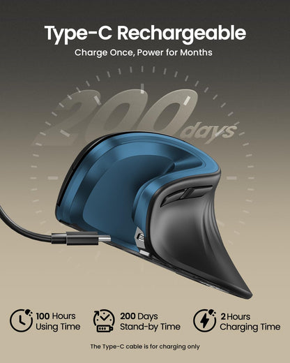 ProtoArc EM11 Ergonomic Wireless Mouse Pink