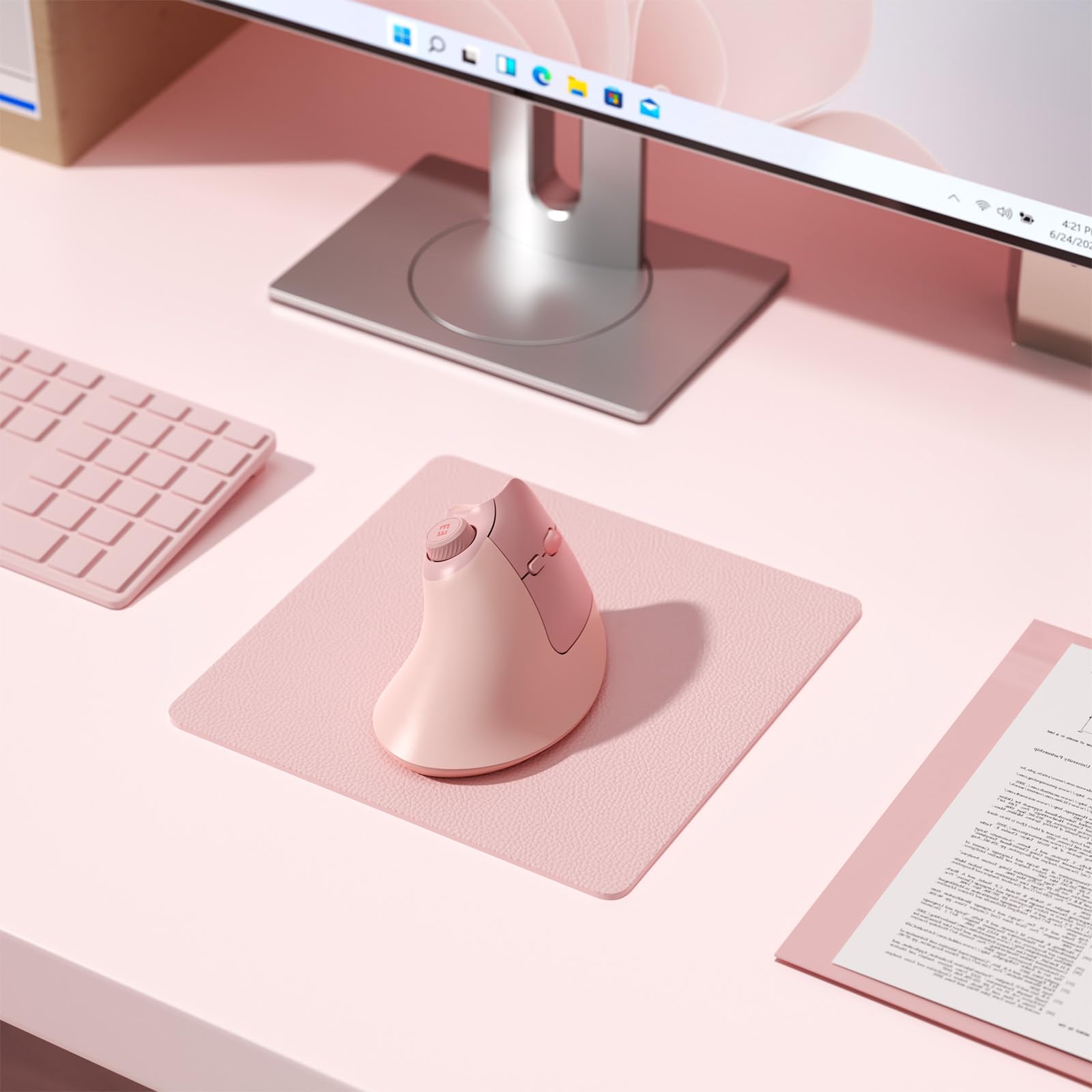 seenda MOU-302 Ergonomic Wireless Mouse White Purple