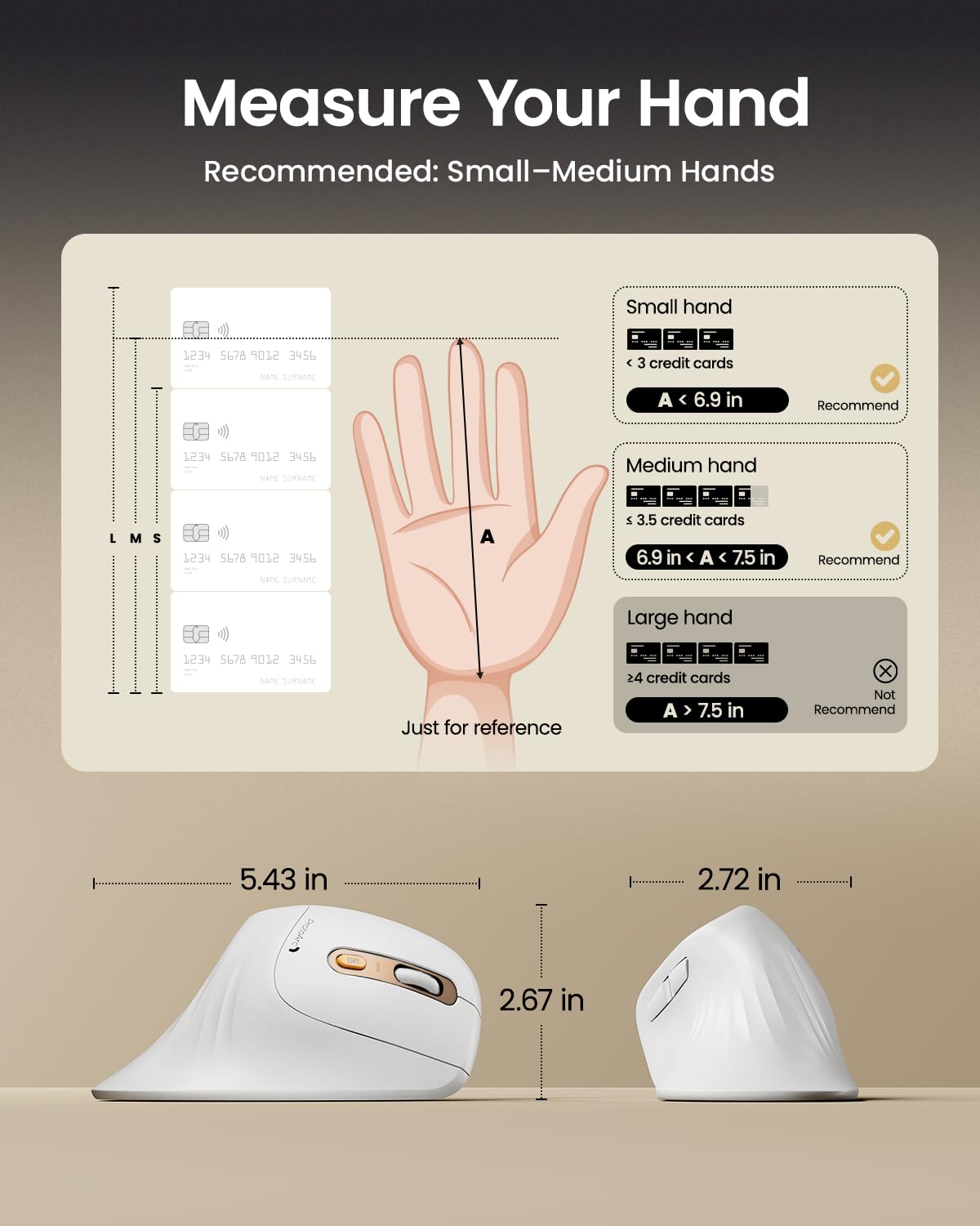 ProtoArc EM11 Ergonomic Wireless Mouse Pink