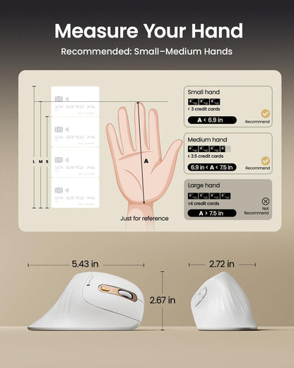 ProtoArc EM11 Ergonomic Wireless Mouse Pink