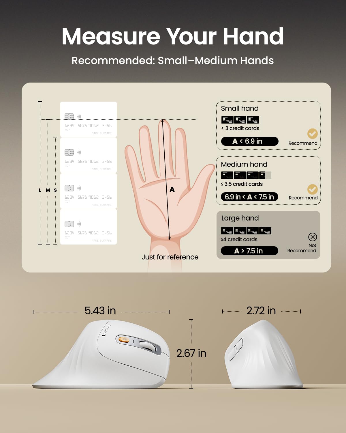 ProtoArc EM11 Ergonomic Wireless Mouse Pink