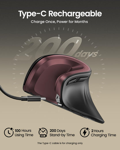 ProtoArc EM11 Ergonomic Wireless Mouse Pink