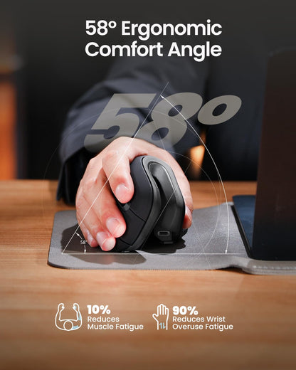 ProtoArc EM11 Ergonomic Wireless Mouse Pink