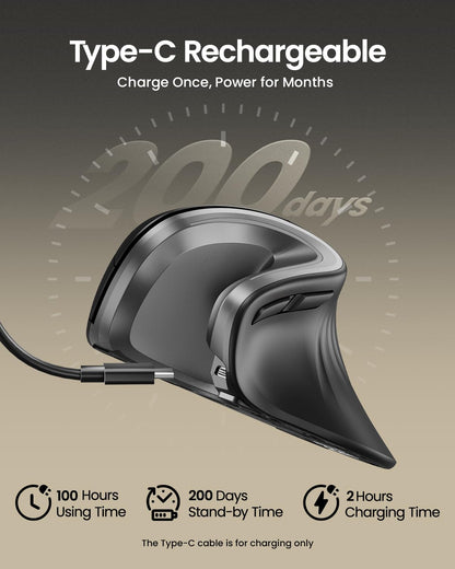 ProtoArc EM11 Ergonomic Wireless Mouse Pink