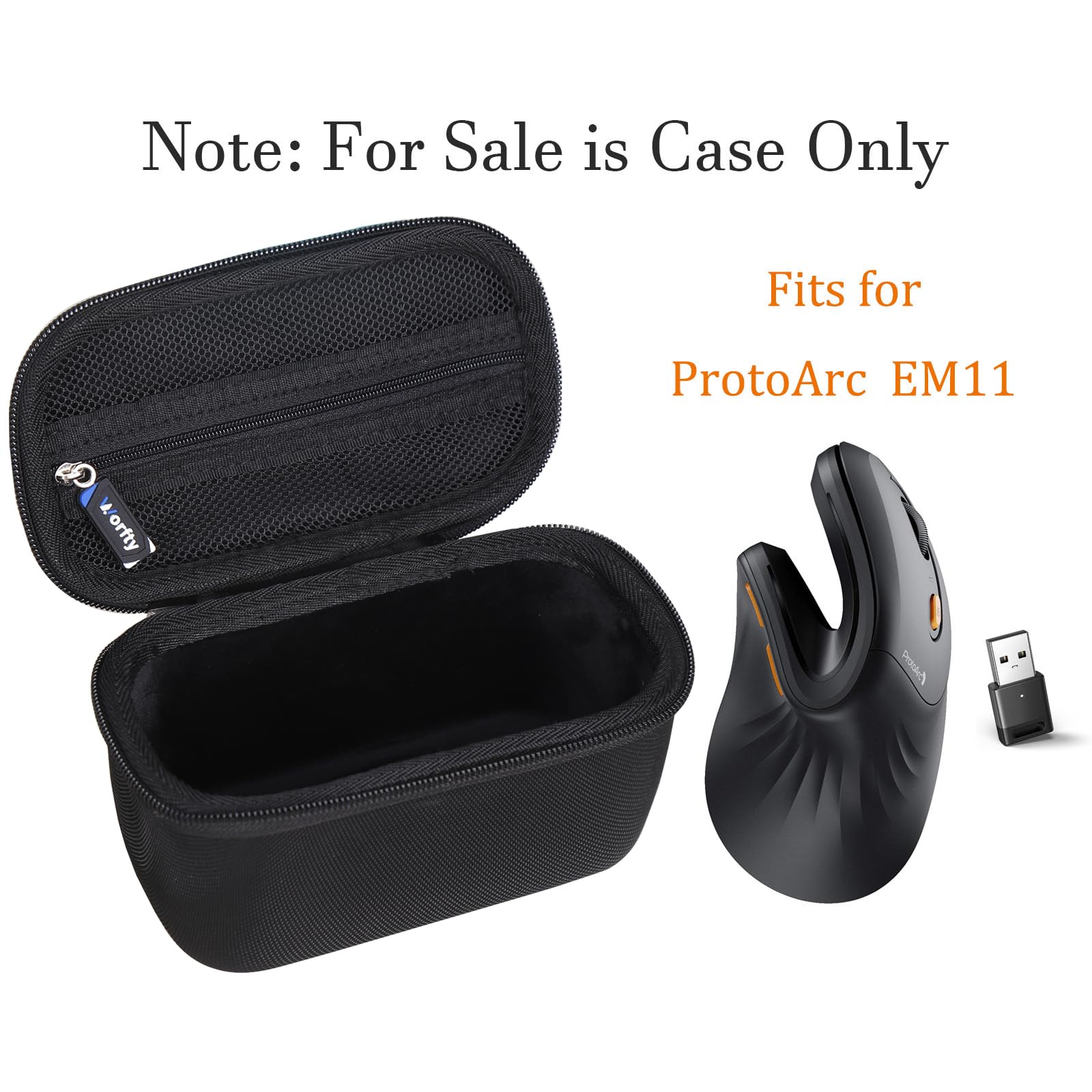 worfty Travel Case for ProtoArc EM11 Mouse Black