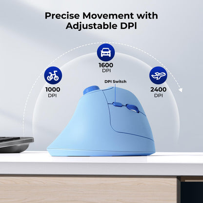 seenda MOU-302 Ergonomic Wireless Mouse White Purple