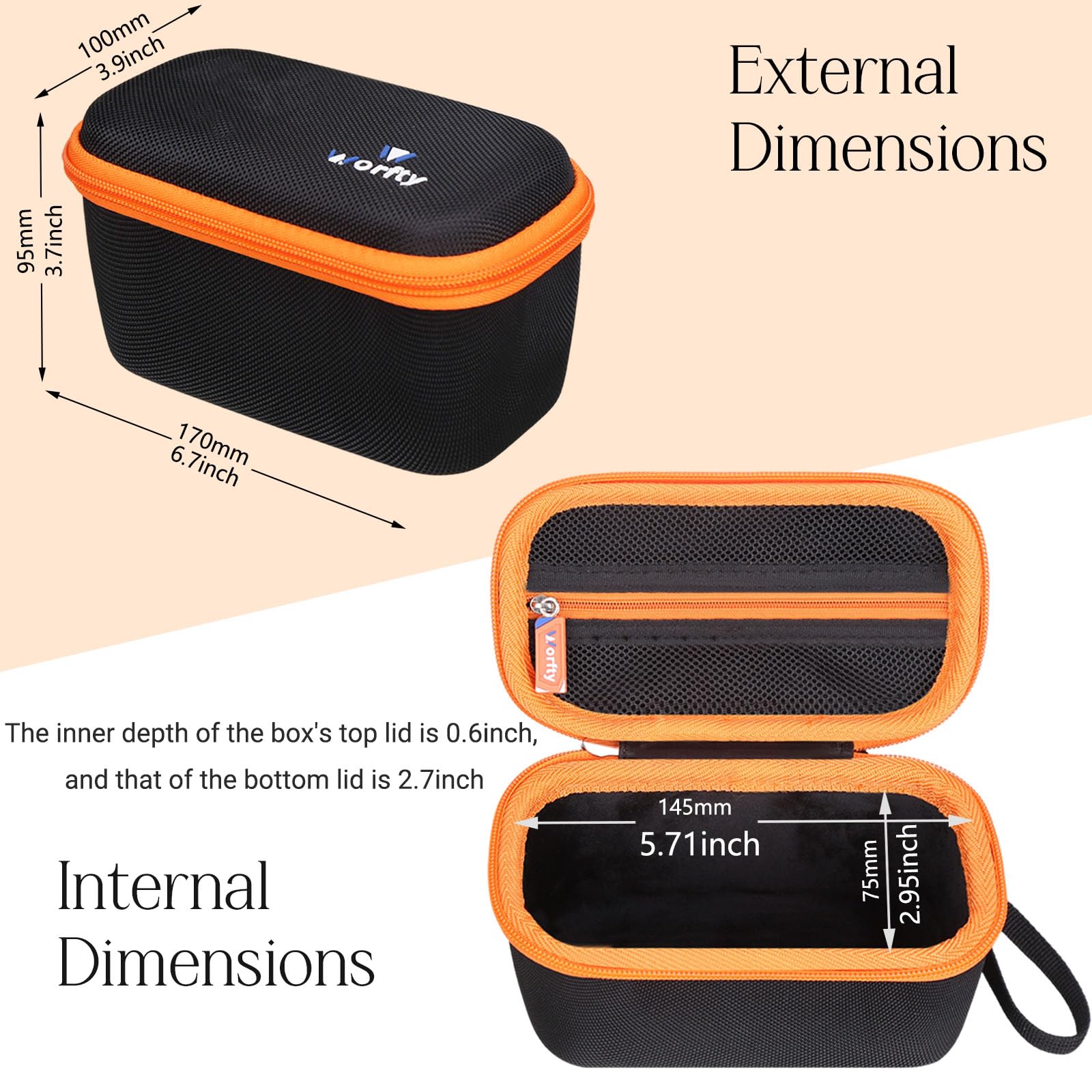 worfty Travel Case for ProtoArc EM11 Mouse Black