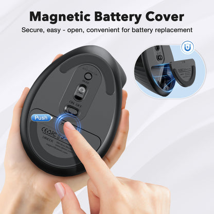 Uineer Vertical Wireless Mouse Black