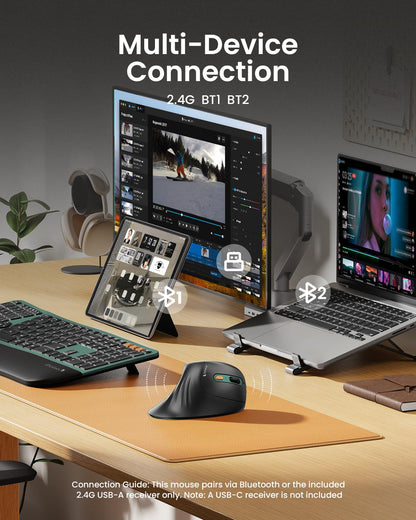 ProtoArc EM11 Ergonomic Wireless Mouse Pink