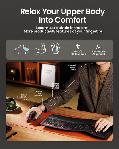 ProtoArc EM11 Ergonomic Wireless Mouse Pink